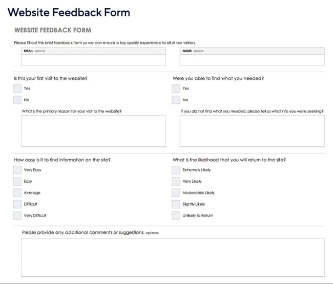 smartsheet feedback form templates